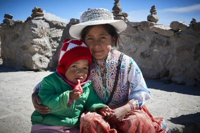 Kinder am Mirador de los Volcanes