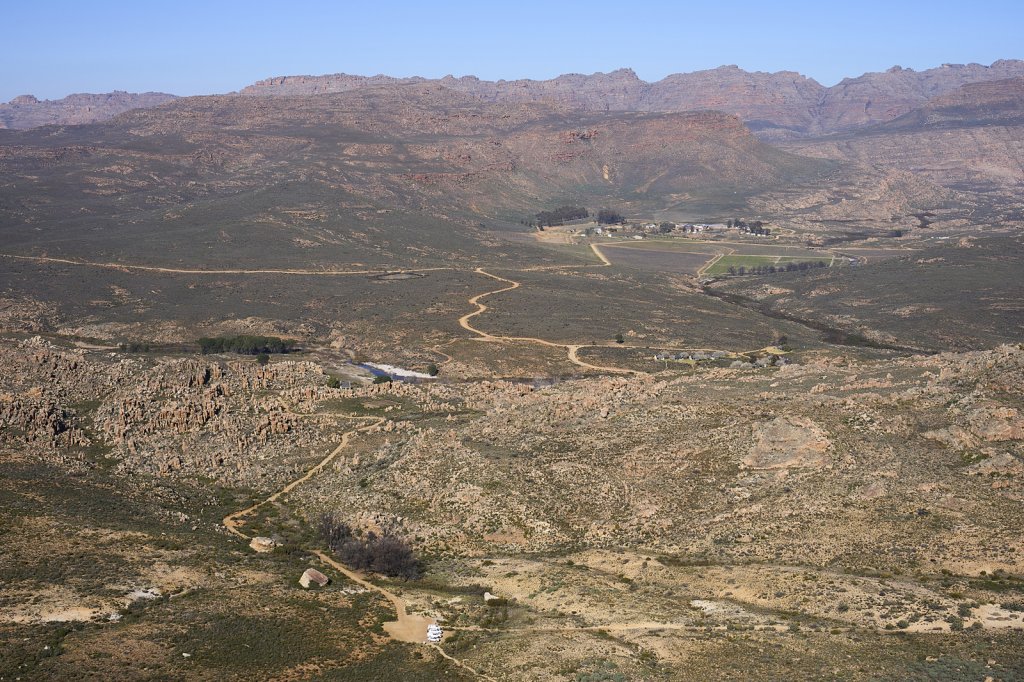 Blick vom Wolfberg Cracks und Wolfberg Arch Trail, Cederberge