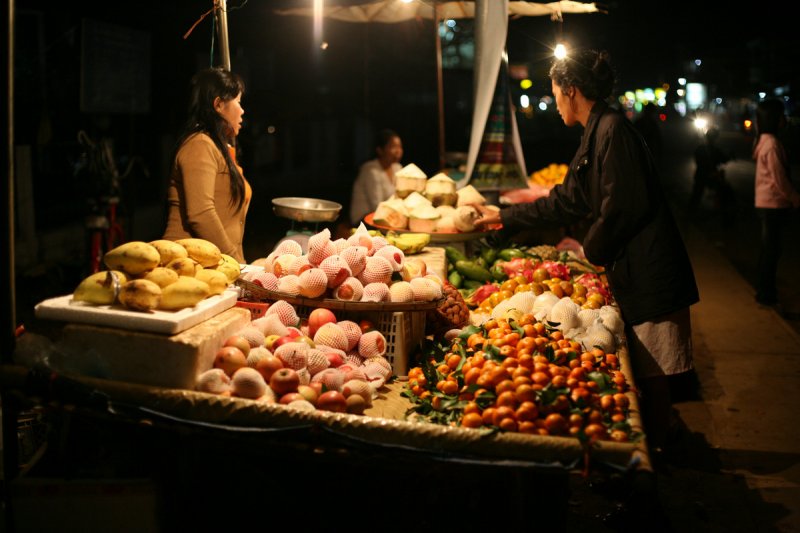 Obststand, Vang Vieng