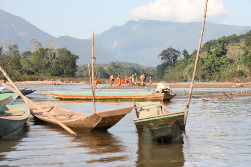 Uferszene Nam Ou Fluß